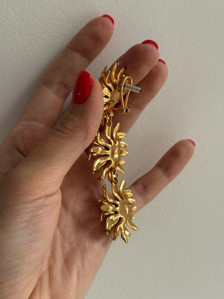 Серьги Zara ромашки золотые