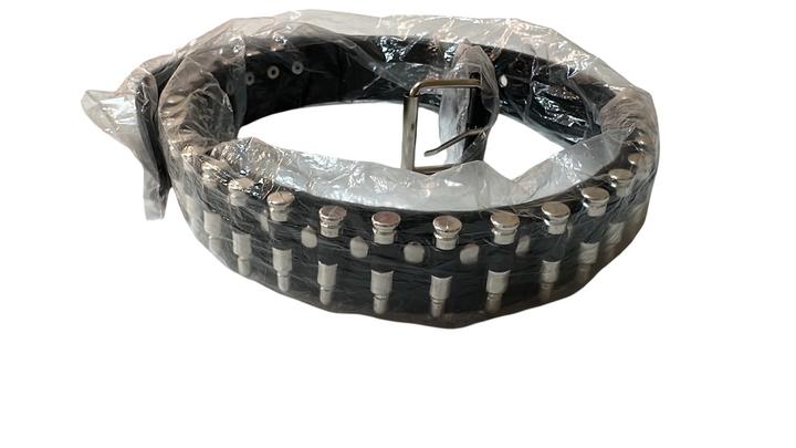 Ремень кожаный с металлическим декором в стиле rock luxury