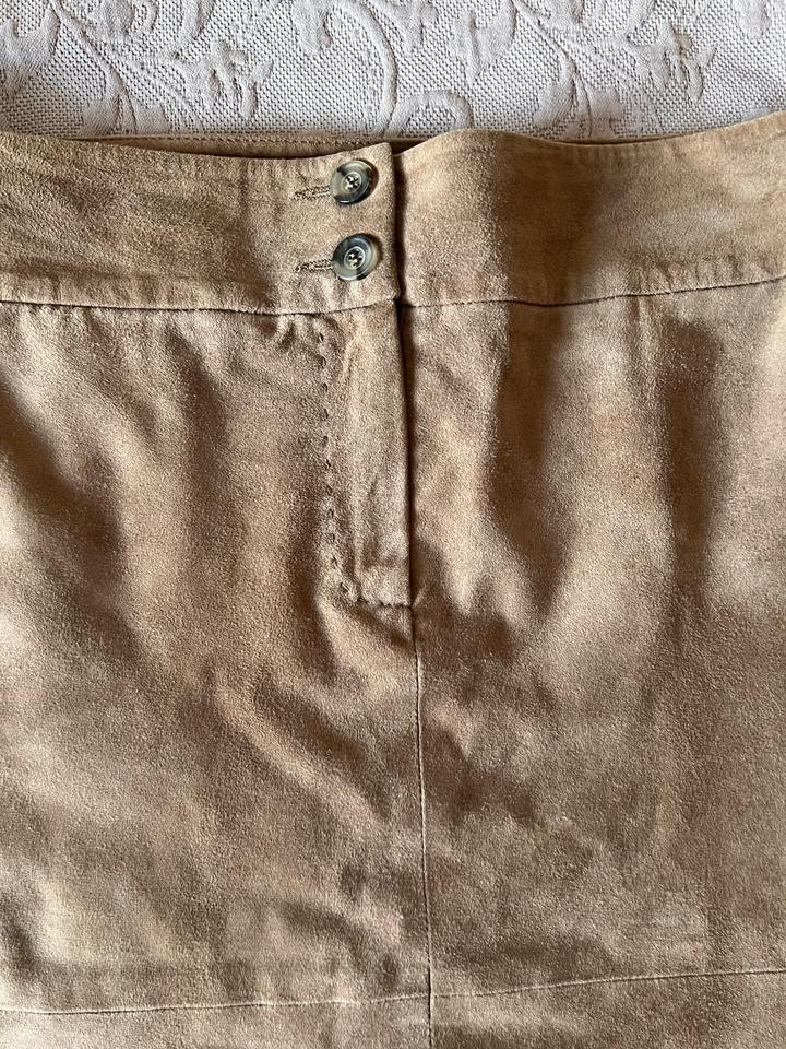 Юбка коричневая из кожи MaxMara