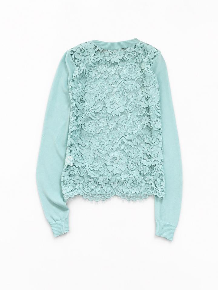 Lace back sweater