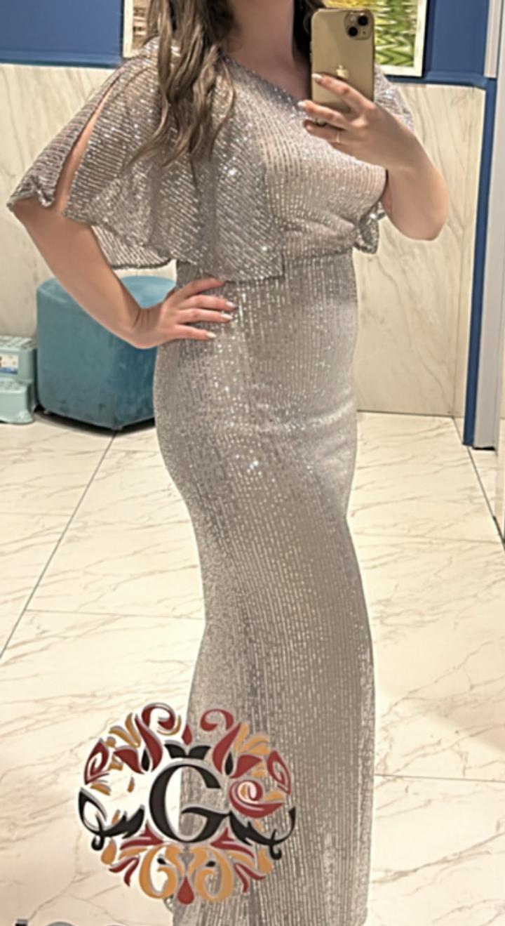 Серебро платье-пайетки
