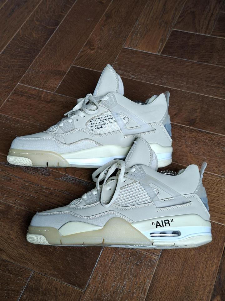 Nike Air Jordan 4 Off-White "Sail" (Реплика), размер 42