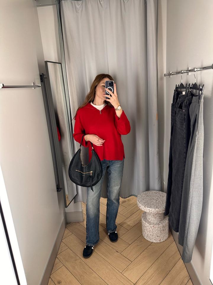 Красный свитер Massimo Dutti