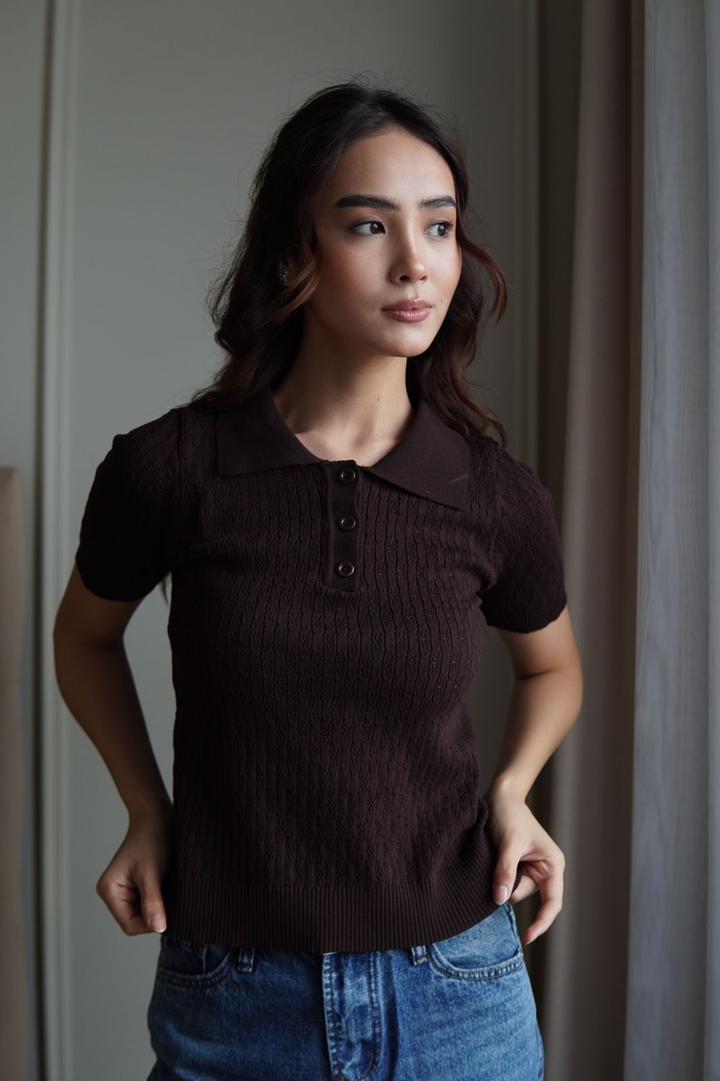 Коричневое поло новое