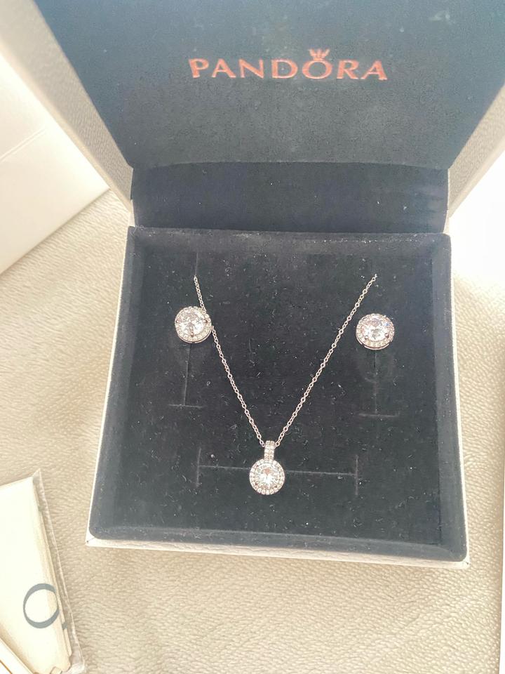 Набор цепь с серьгами pandora