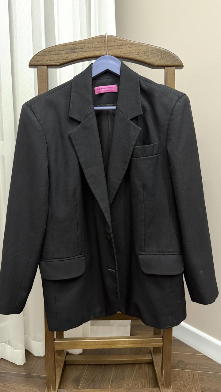 Черный пиджак Courage Couture размер S-M оверсайз фасон