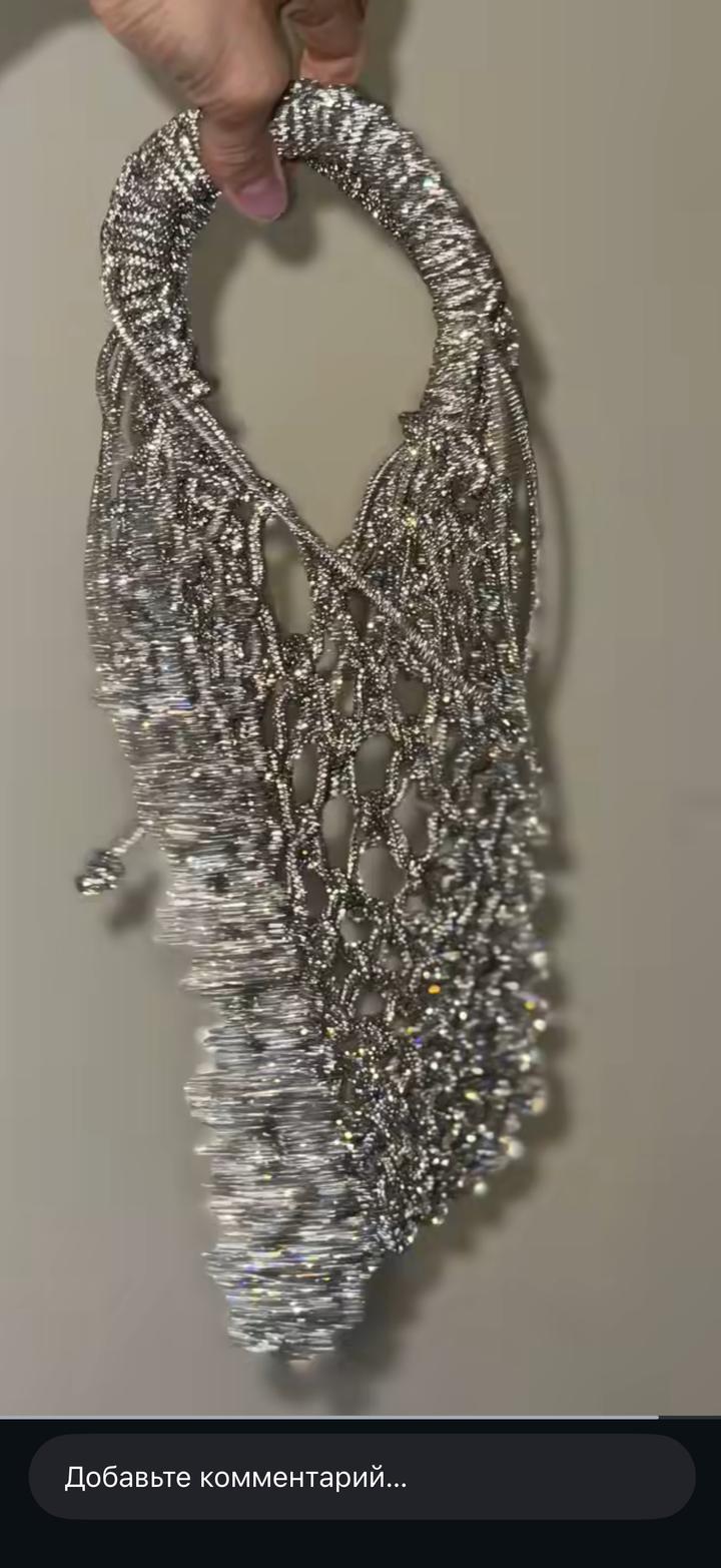 Серебряная сумка/авоська Айқай от бренда МӘРТ