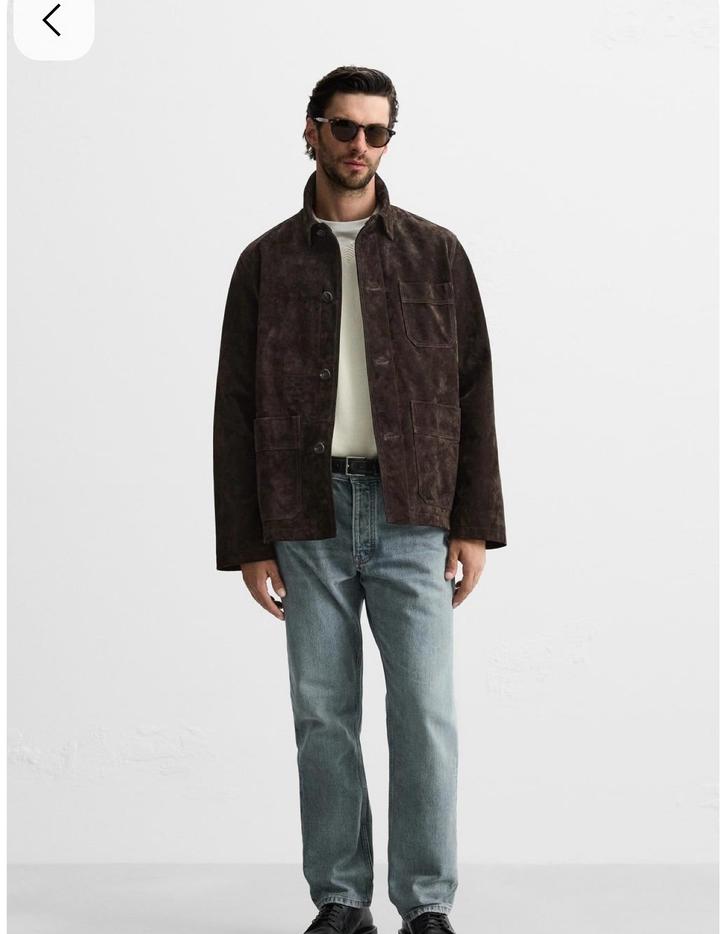 Пиджак zara натуральная замша