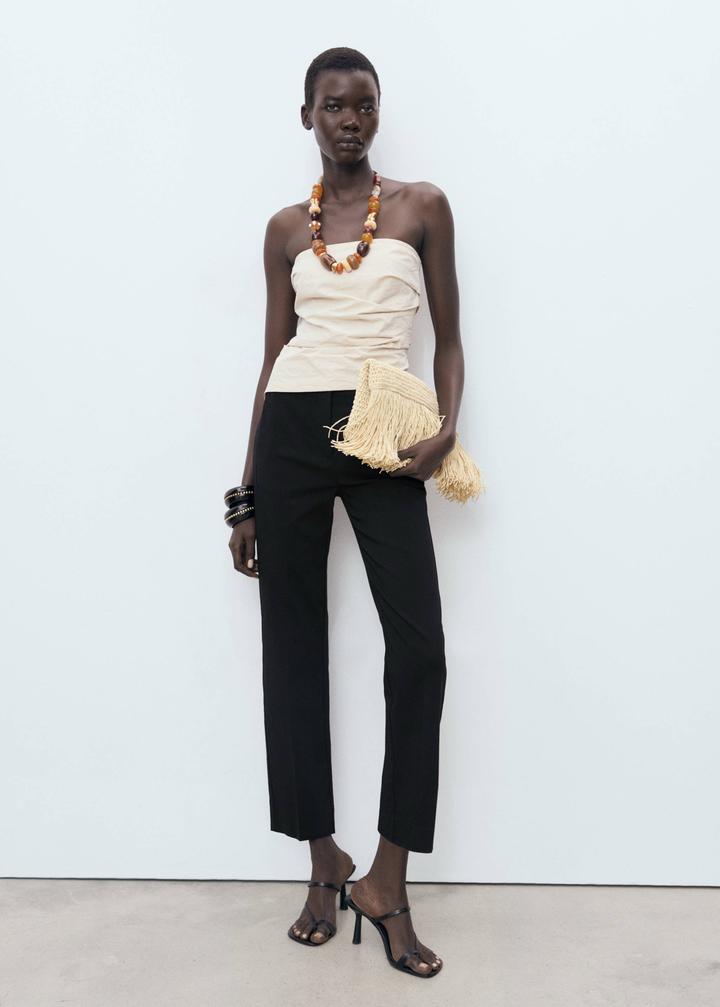 Брюки mango прямые свободные xs 34