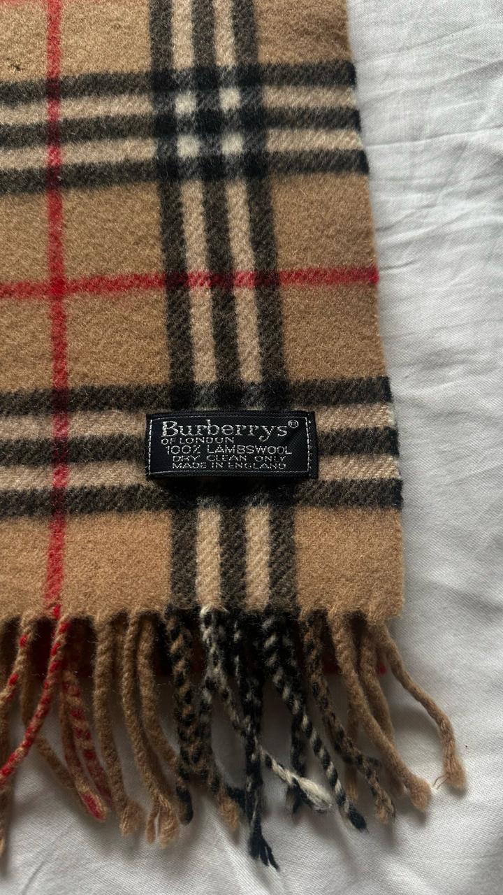 Винтажный шарф Burberry из премиальной овьечей шерсти