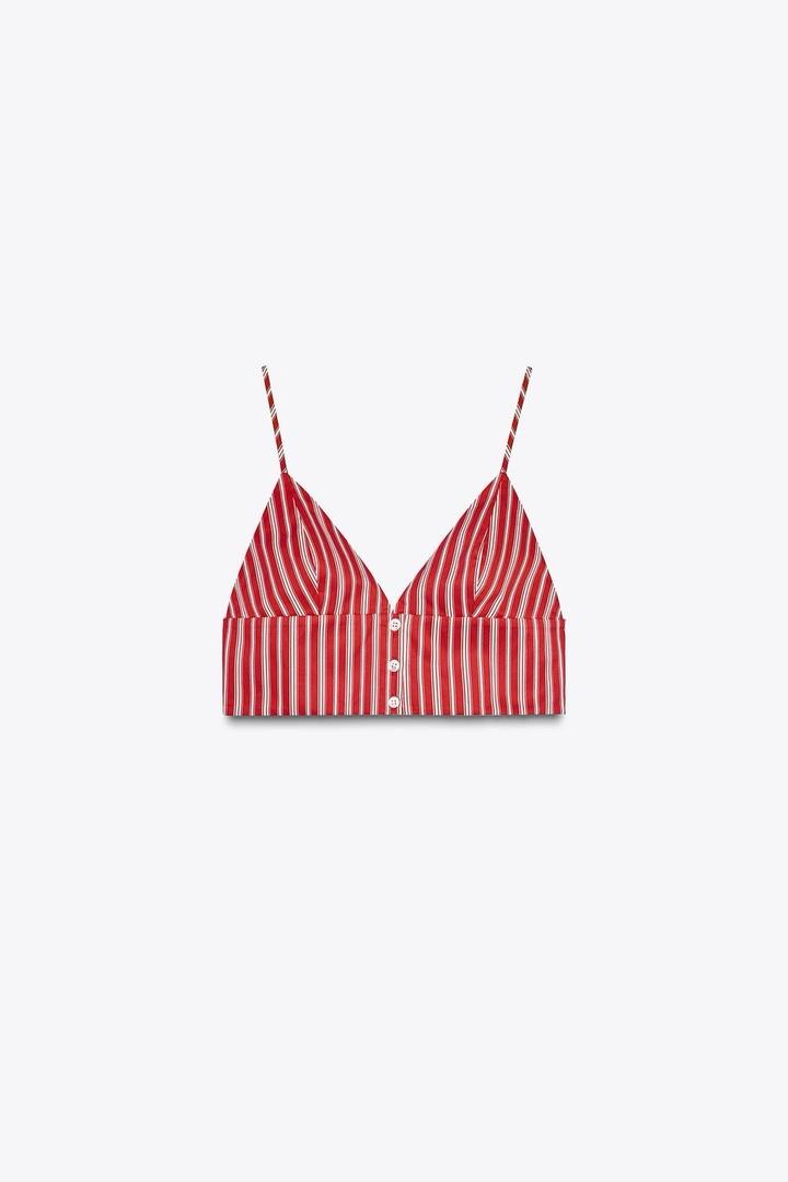 Топ Zara в красно-белую полоску