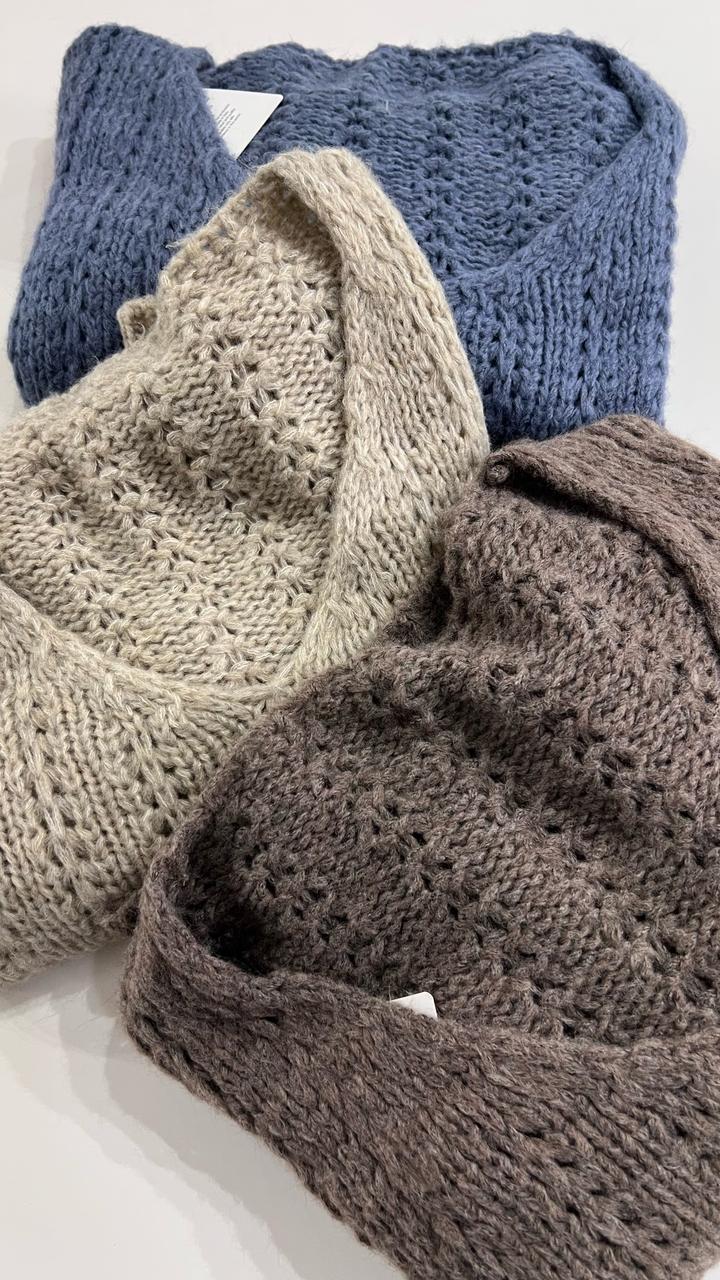 Пуловер ажурный