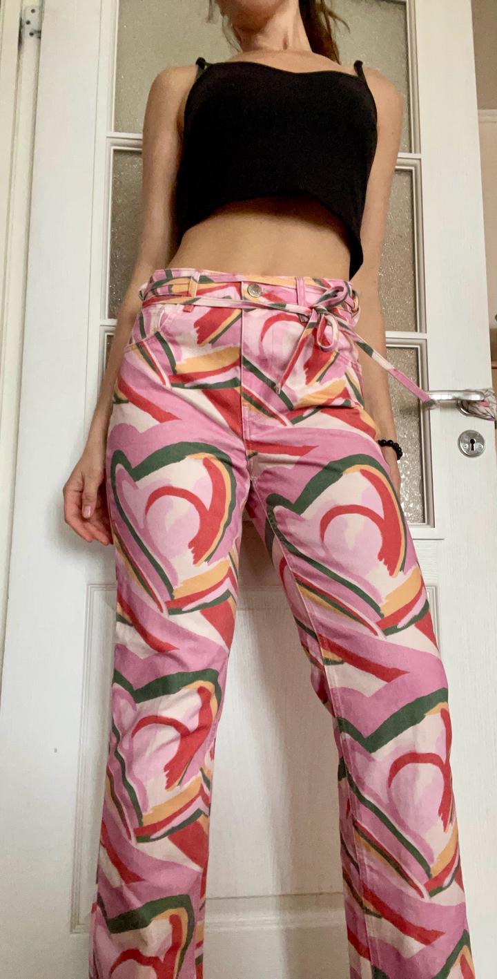 Джинсы-праздник! Психоделический принт в стиле 70-х 🌈 хиппи