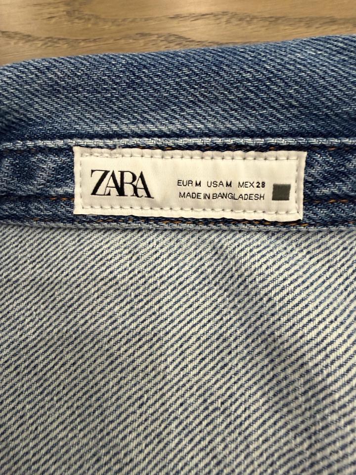 Укороченная рубашка из денима от Zara