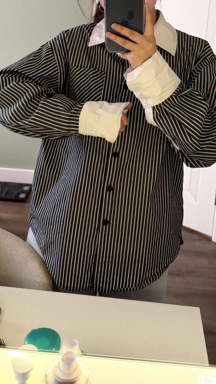 Рубашка в полоску oversize 🤍🖤