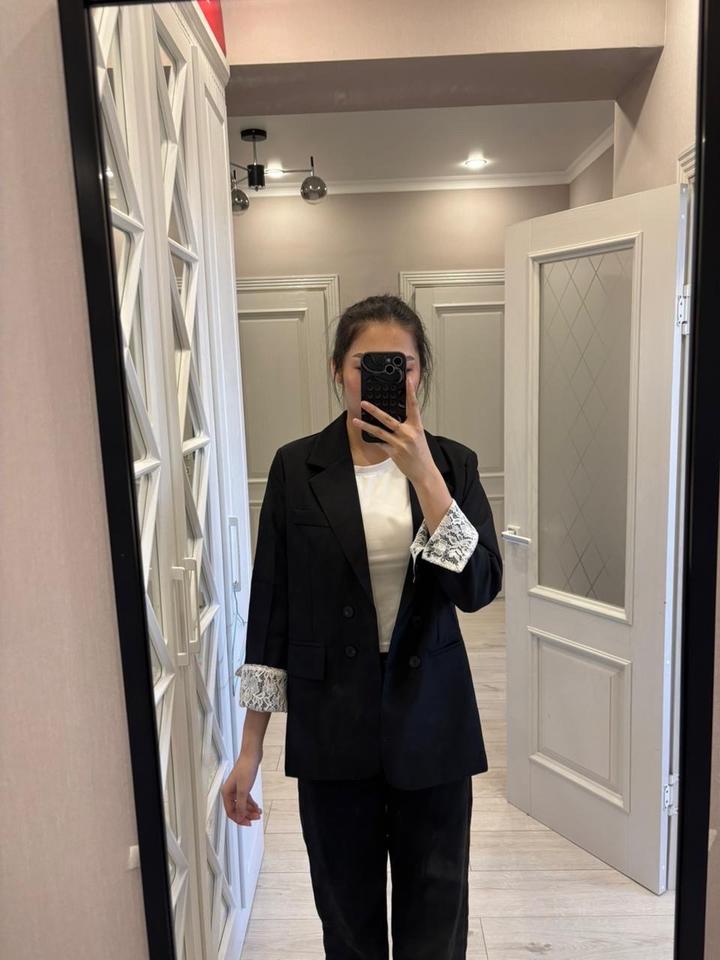 Пиджак серый / черный