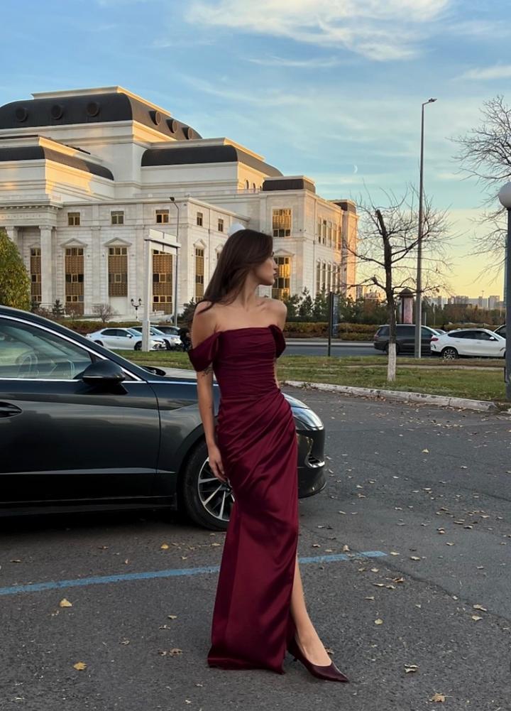 бордовое платье EMBARK