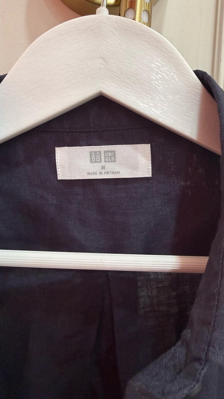 Рубашка синяя лён Uniqlo
