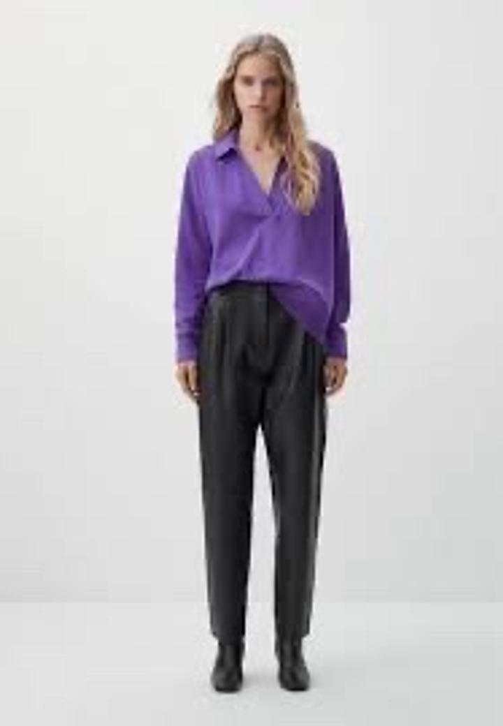 Фиолетовый свитер поло Massimo Dutti