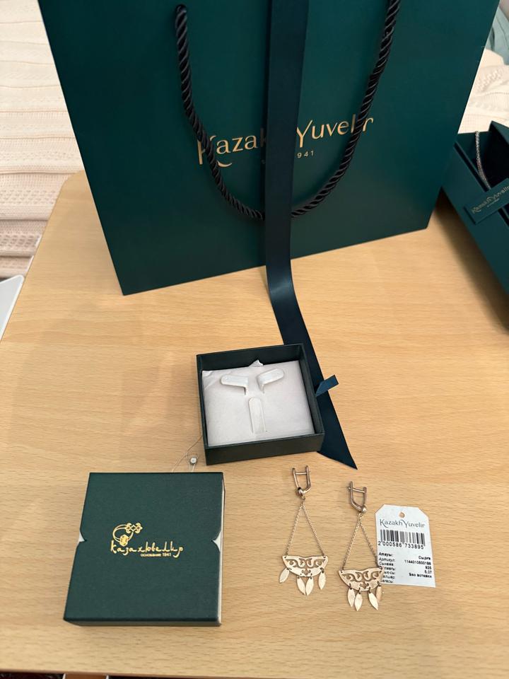 серьги подвеска казахювелир