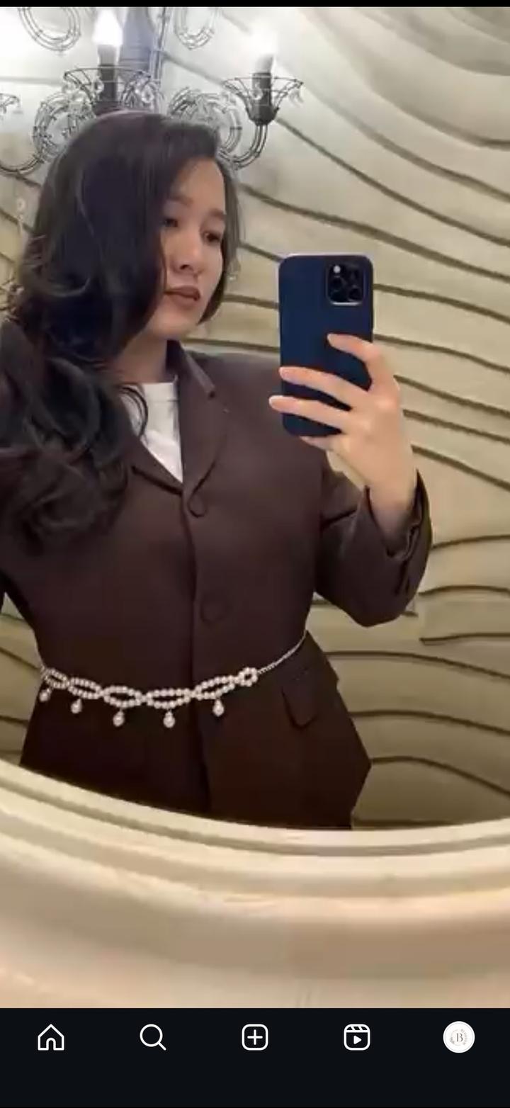 Ремень цепочка на тело жемчужная