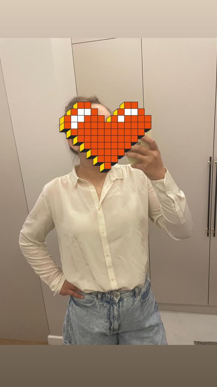 Рубашка Uniqlo, цвет айвори, размер М