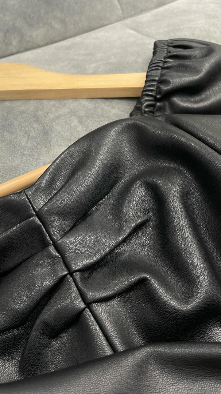 Платье кожа натуральная MANGO