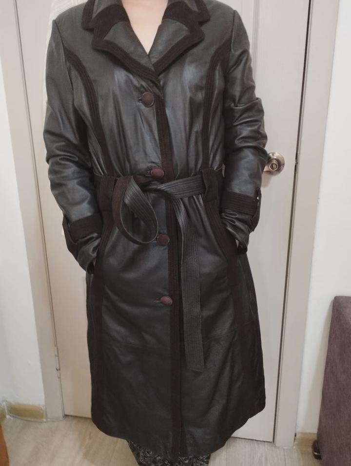 Пальто кожаное новое холодная весна осень