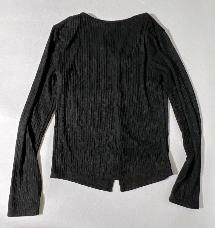 Новый черный топ блузка S р 42-44 с блеском офисный casual textured рубашка