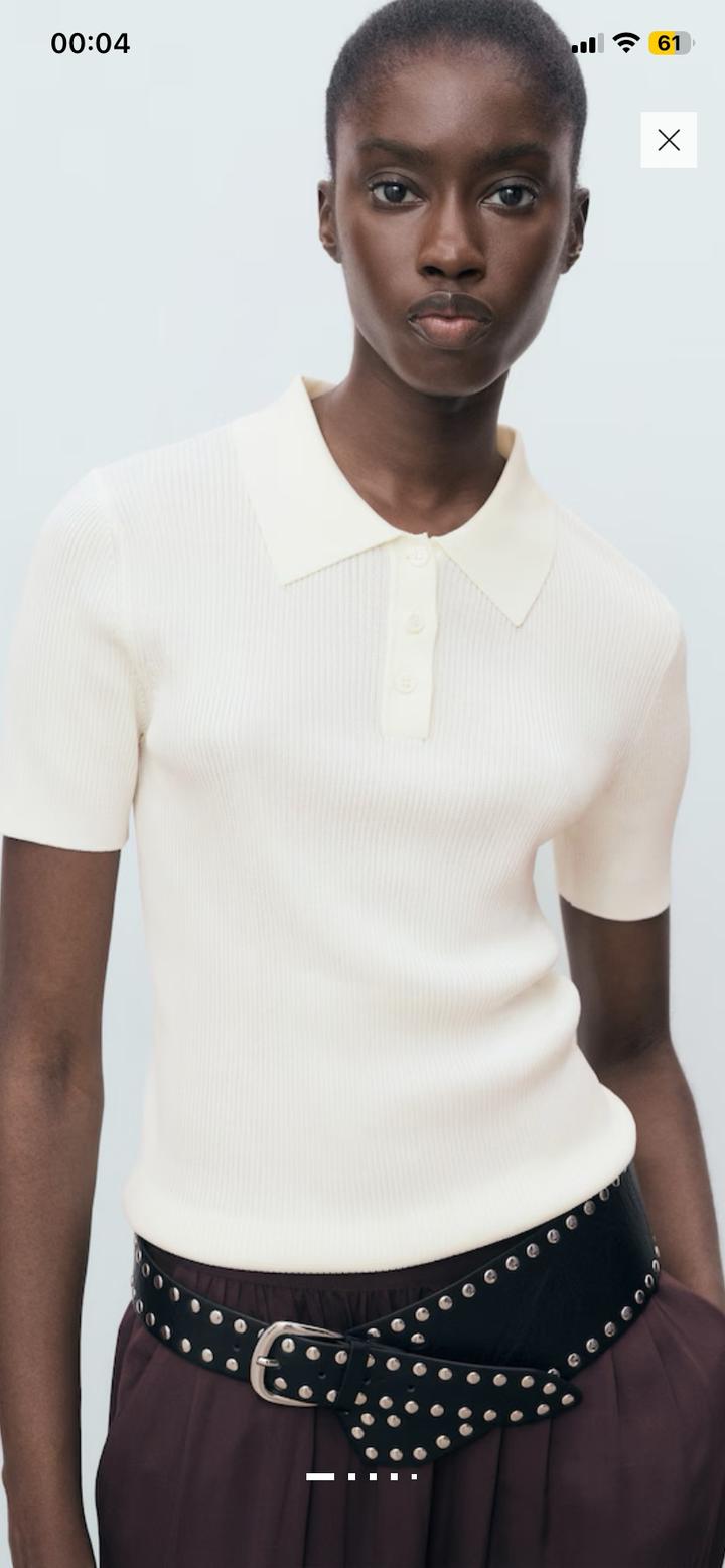 ДЖЕМПЕР С ВОРОТНИКОМ ПОЛО И КОРОТКИМИ РУКАВАМИ