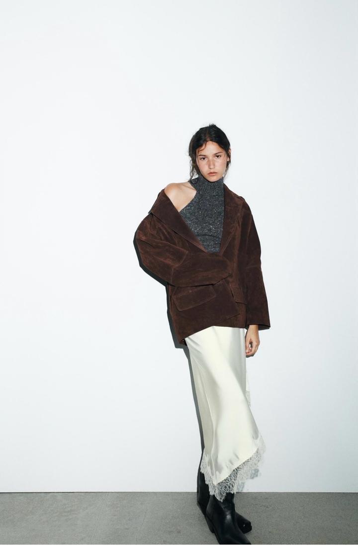 Куртка из 100% замши Zara