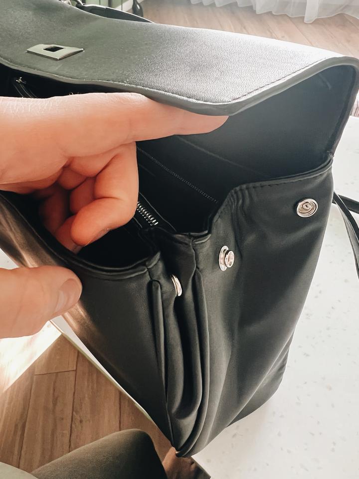 Прямоугольная черная сумка с металлическим замком из экокожи, формат А4, Lichi