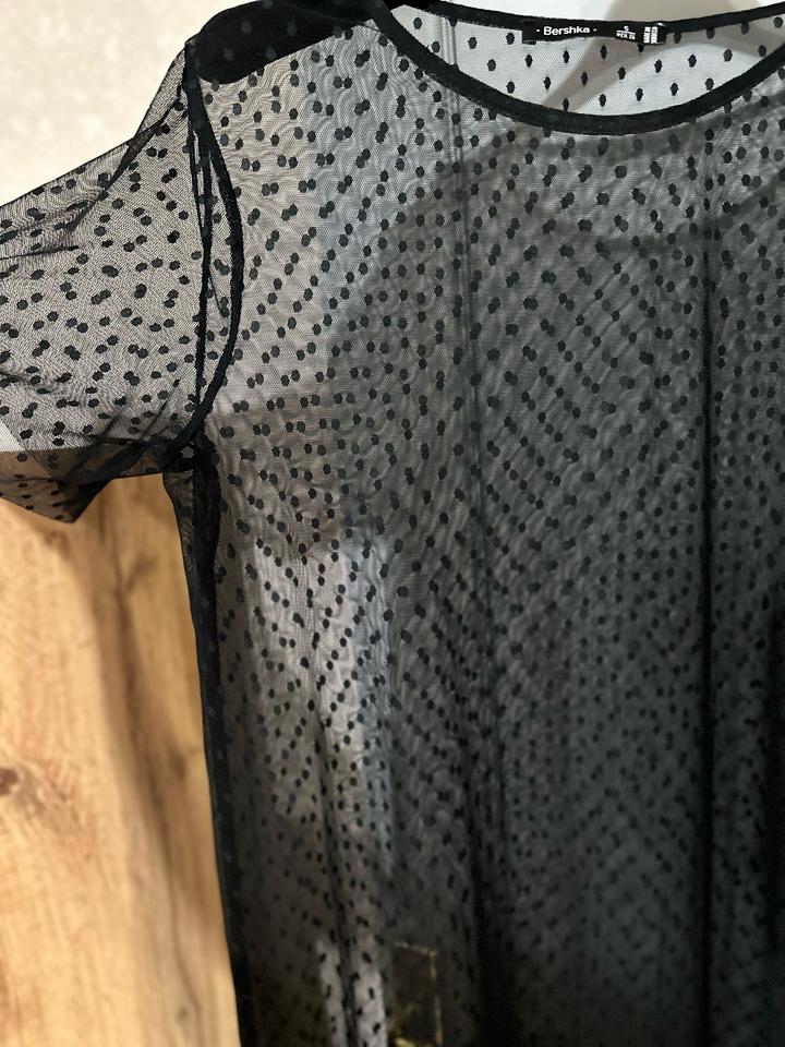Сетчатое платье Bershka в горошек 🖤