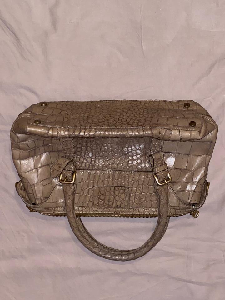 Сумка Massimo Dutti (бежево-коричневая, под крокодила)