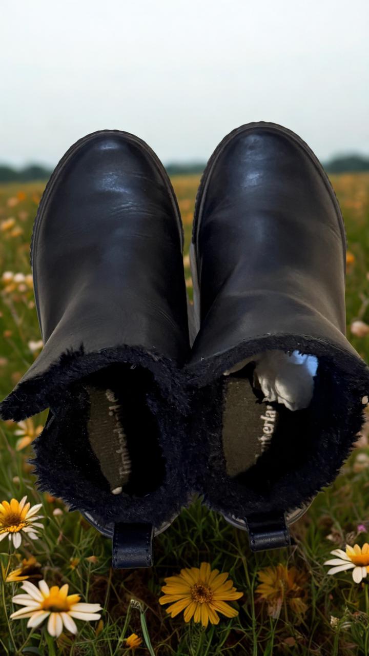 Кожаные черные ботинки Timberland с мехом, оригинал