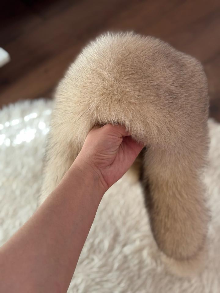 тёплая зимняя шапка-ушанка мех норки