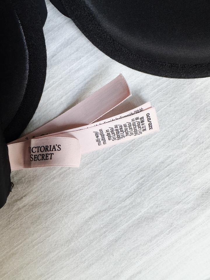 Чёрный бюстгальтер пуш-ап со съёмными лямкаии Victoria Secret 32D/70D