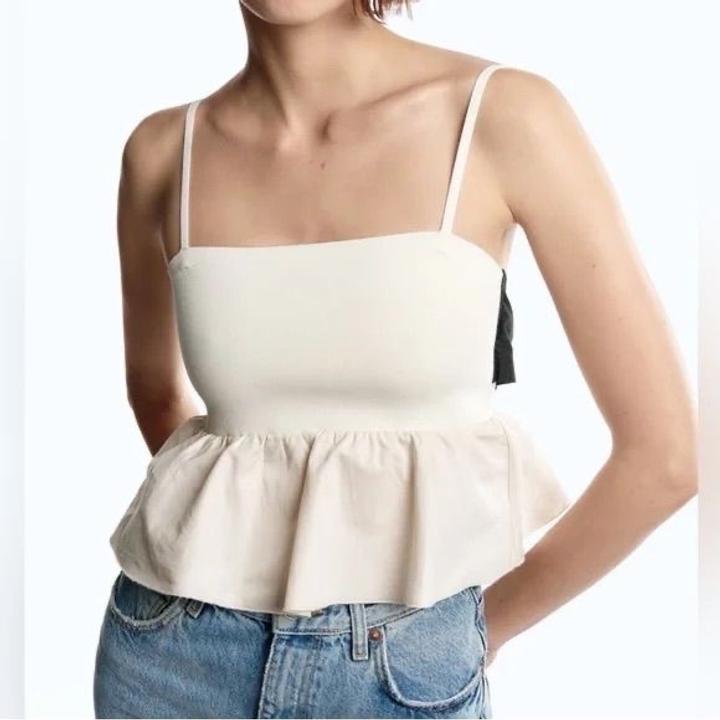 топ Zara с контрастным бантом