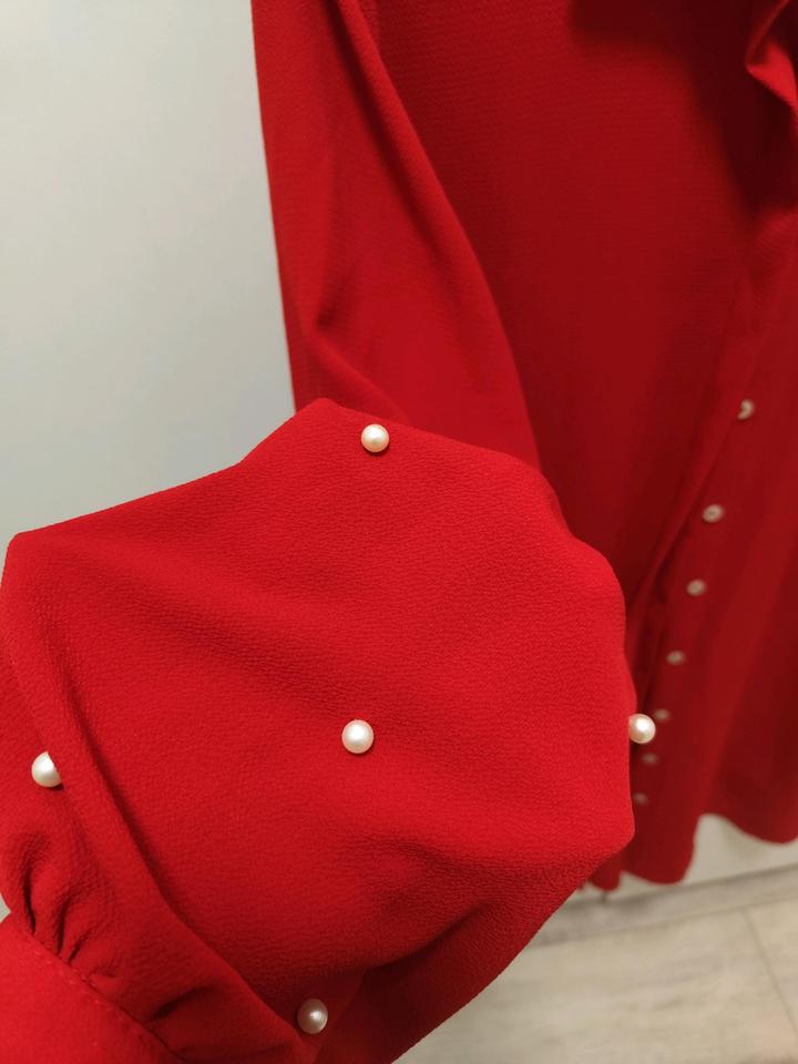 Красное турецкое платье-рубашка