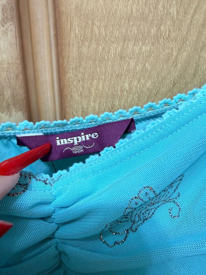 Бирюзовый топ Inspire с драпировкой и бабочками