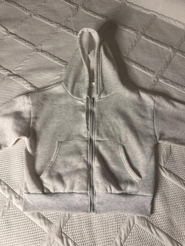 белая зип худи
