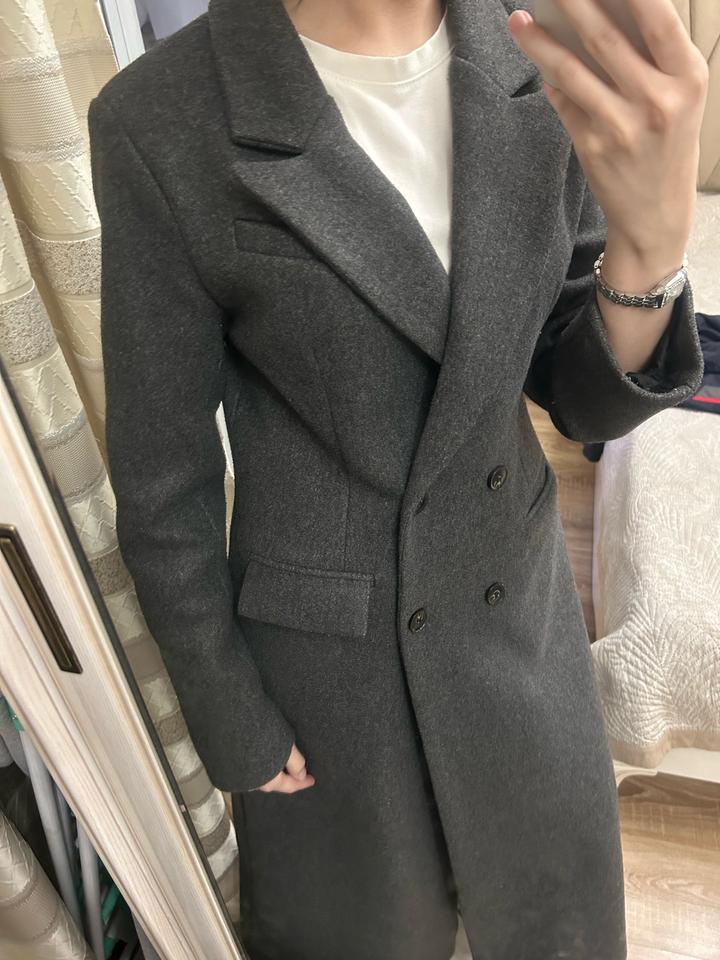 Приталенный серые пальто