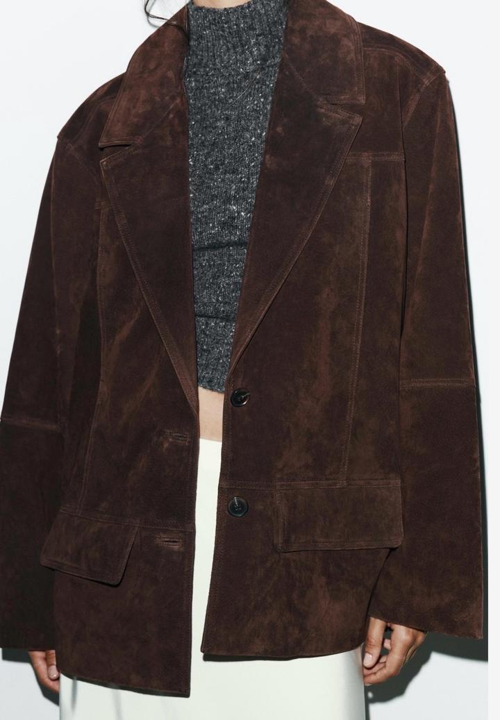 Куртка из 100% замши Zara