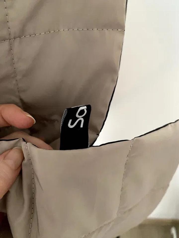 Двухсторонний стеганый шарф бежевый/чёрный