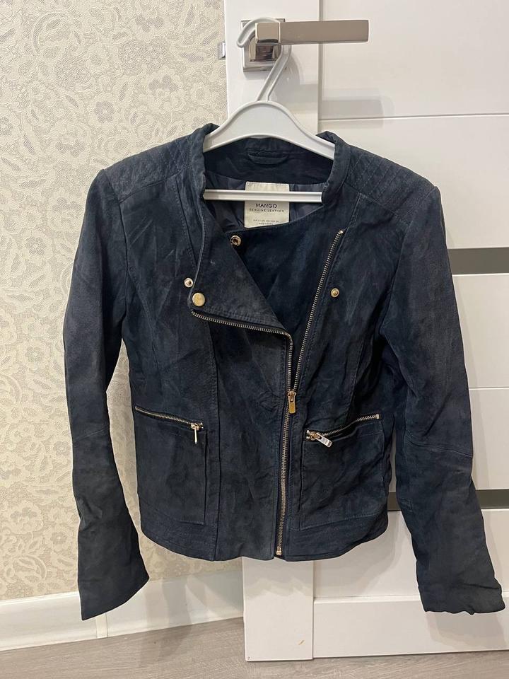 Замшевая куртка Mango из натуральной кожи