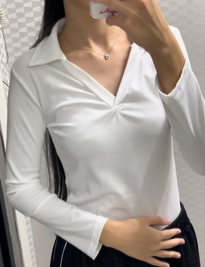 белое боди с длинными рукавами