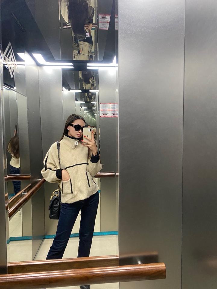 Свободный жакет из мягкого материала тедди