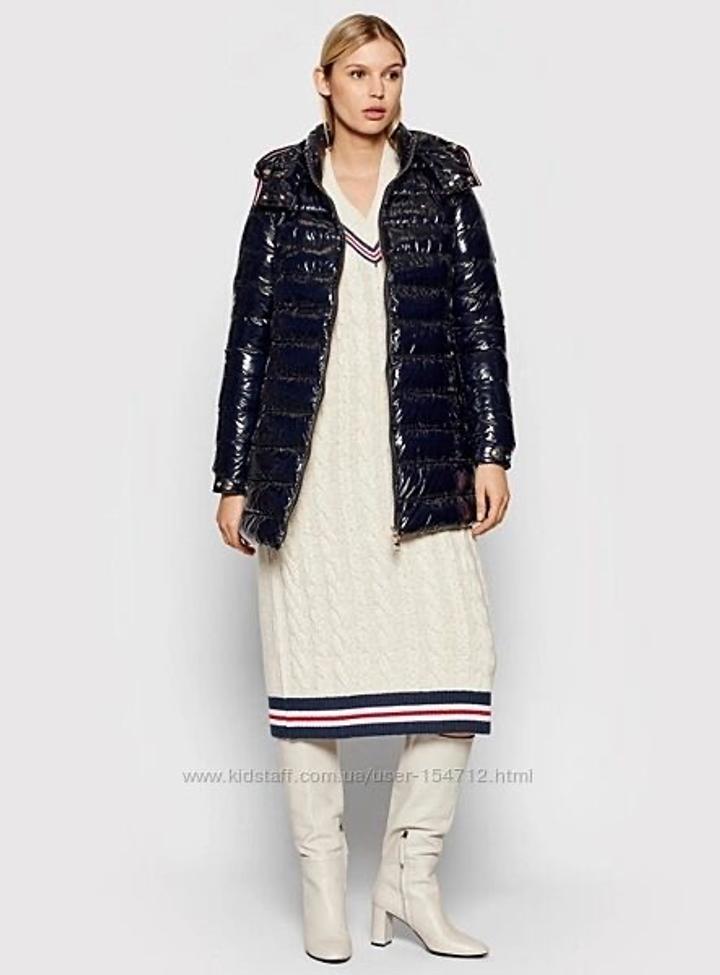 Темно синий зимний пуховик Tommy Hilfiger