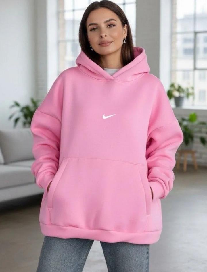 Розовое худи Nike / оверсайз / базовое