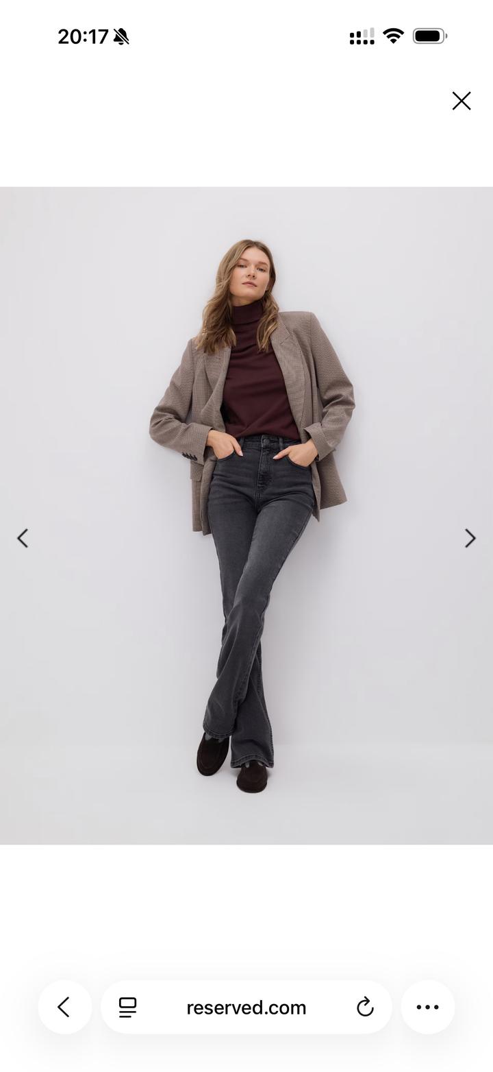 Джинсы клеш светло серые